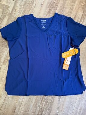 urbane Essentials Women’s Scrub Top - Royal Blue 6 way stretch 3X